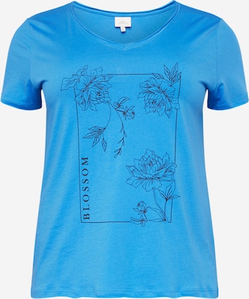 ONLY Carmakoma Shirt 'QUOTE' in Blue: front