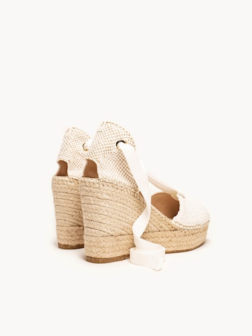 Alhamas Sandaal 'Alpargata Cuña 10 cm' in Wit