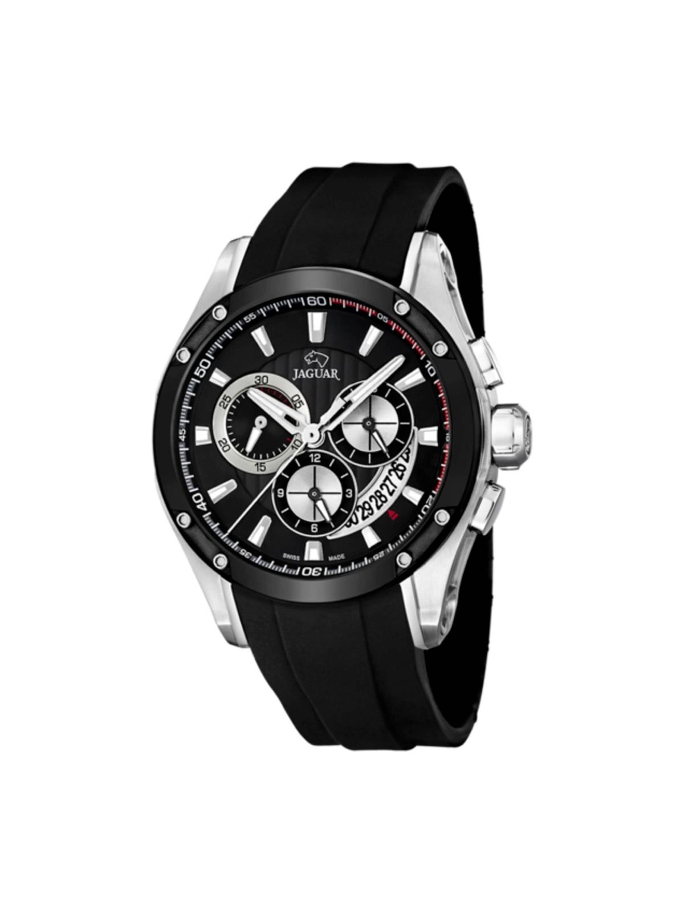 Montre à affichage analogique Jaguar en noir : devant