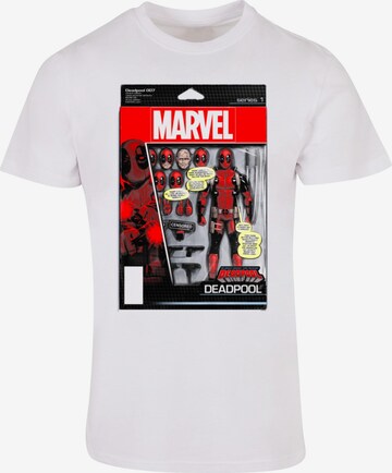 Maglietta 'Deadpool - Action Figure' di ABSOLUTE CULT in bianco: frontale