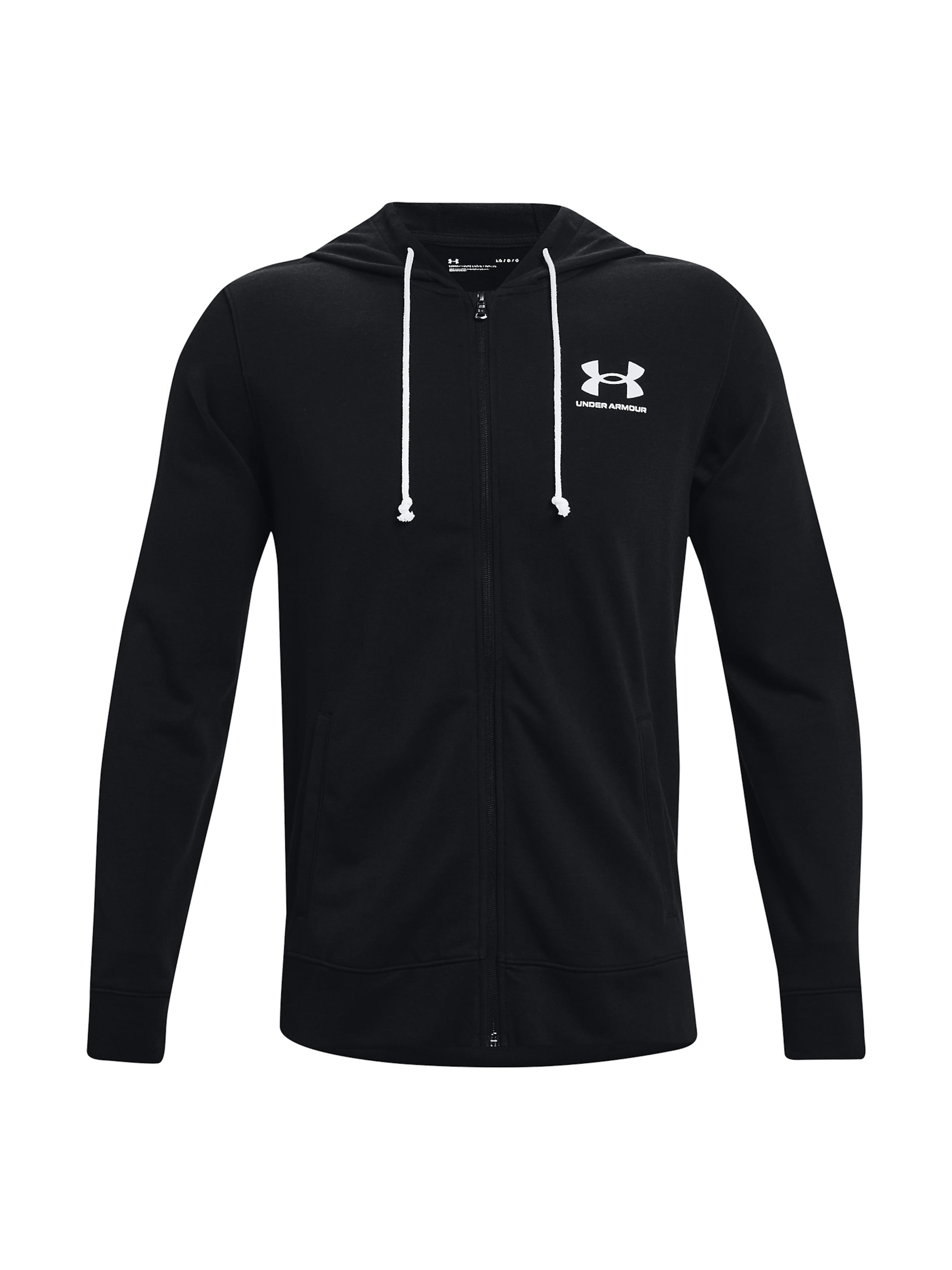 UNDER ARMOUR Sports sweat jacket 'Rival' in Black: front