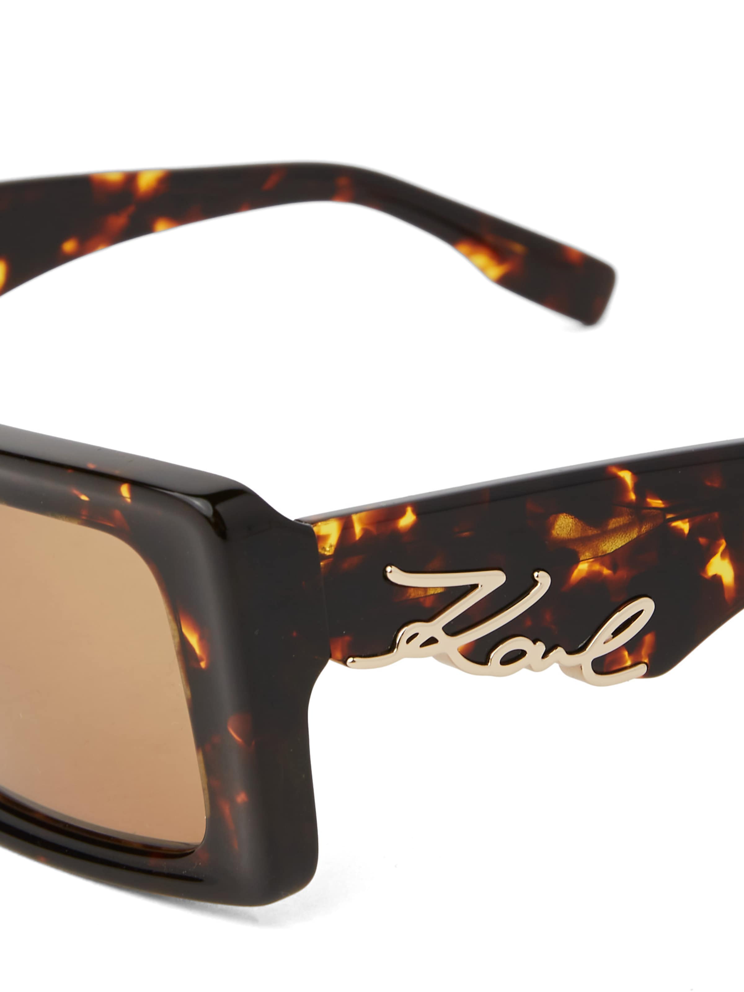 Karl Lagerfeld Sunglasses ' SONNENBRILLE MIT AUSGESCHNITTENER KARL SIGNATUR ' in Brown