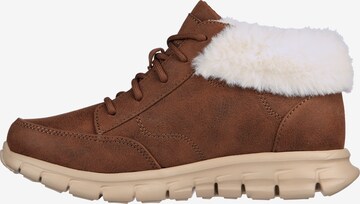 SKECHERS Lace-Up Ankle Boots in Brown: front