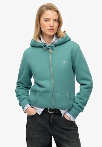 Veste de survêtement 'Essential' Superdry en vert : devant