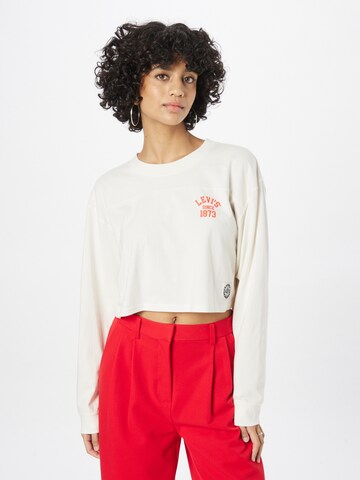 LEVI'S ® Тениска 'GR Crop Football Tee' в бяло: отпред