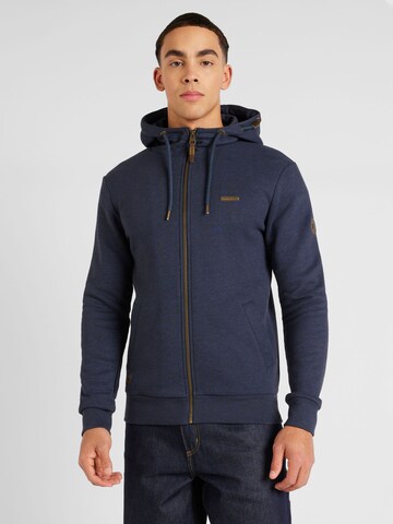 Ragwear Zip-Up Hoodie 'NATTE' in Blue: front