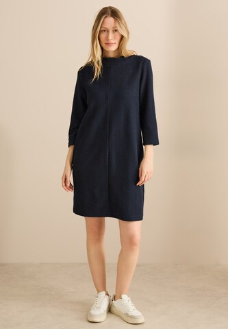 CECIL Strukturkleid in Unifarbe in Blau: Vorderseite