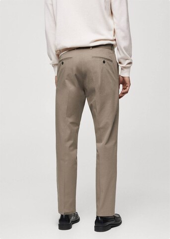 MANGO MAN Regular Pleated Pants 'Modica' in Beige