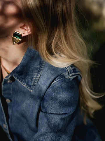 Boucles d'oreilles 'Green Zenith' Les Reines en or