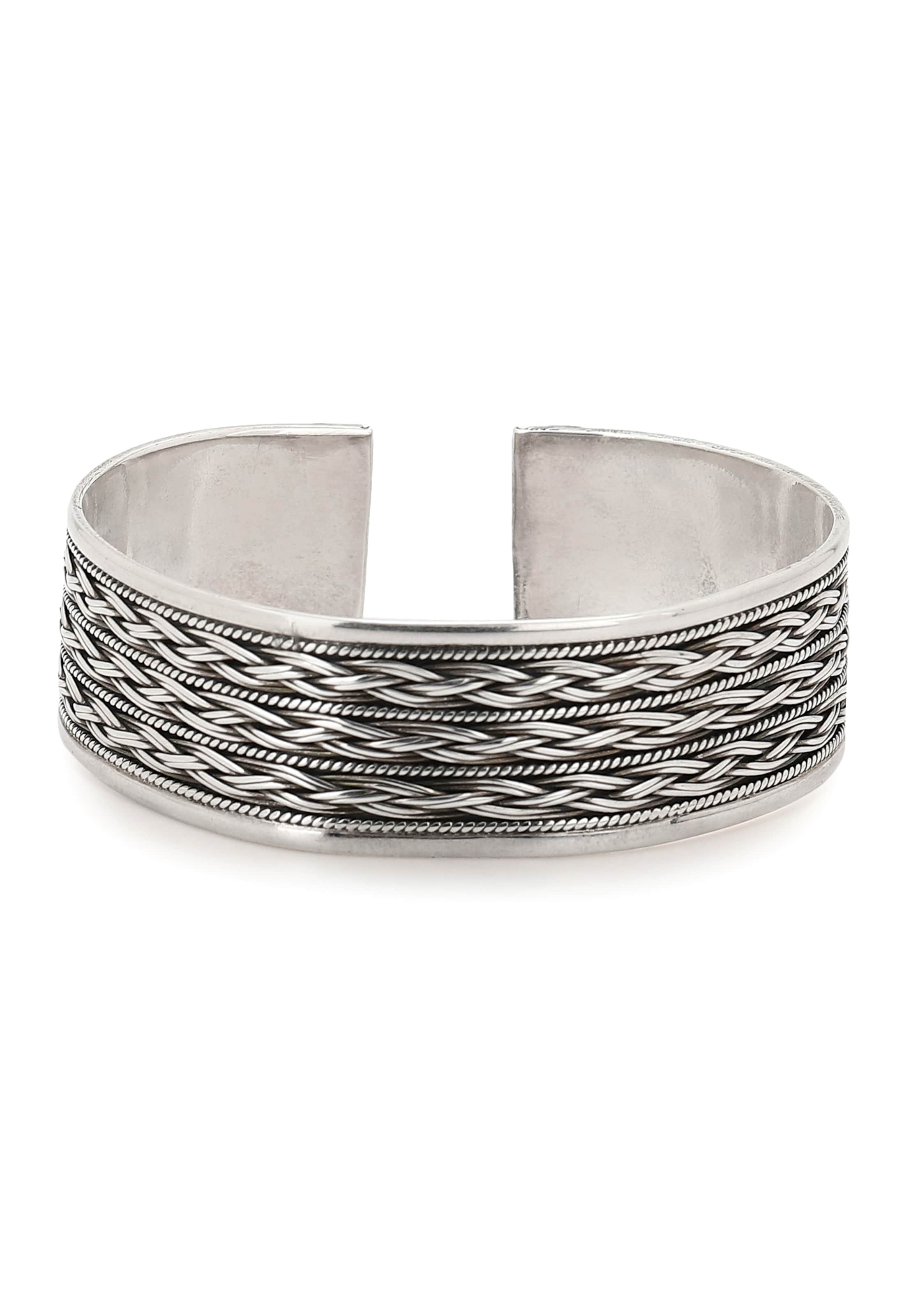Gaya - Pulsera en plata: frente