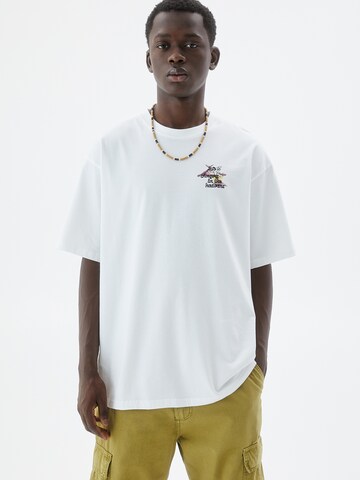 Tricou de la Pull&Bear pe alb: față