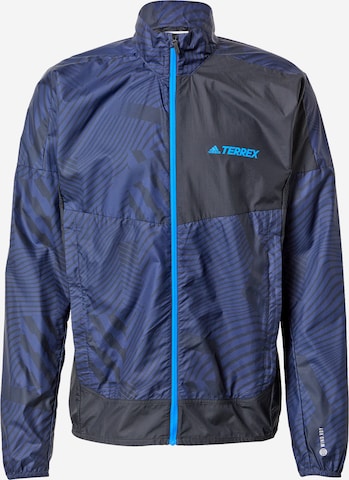 ADIDAS TERREX Athletic Jacket in Blue: front