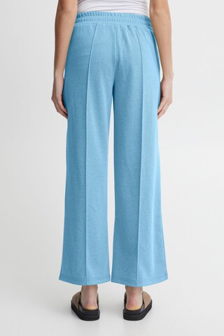 ICHI Wide Leg Stoffhose 'Kate' in Blau