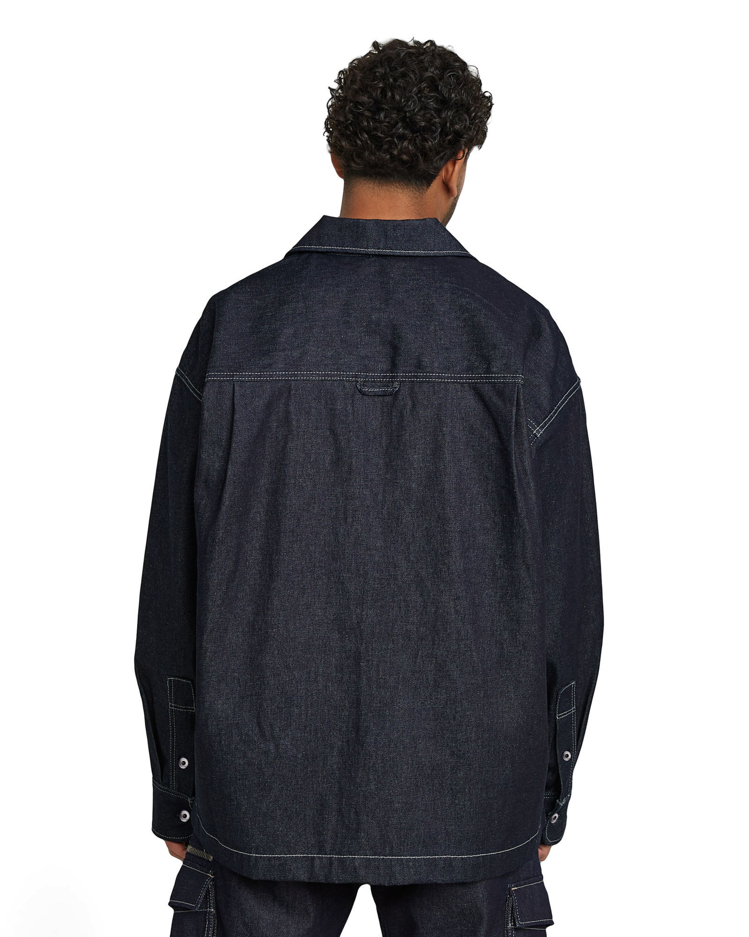 G-STAR Comfort fit Button Up Shirt 'Boxy' in Blue