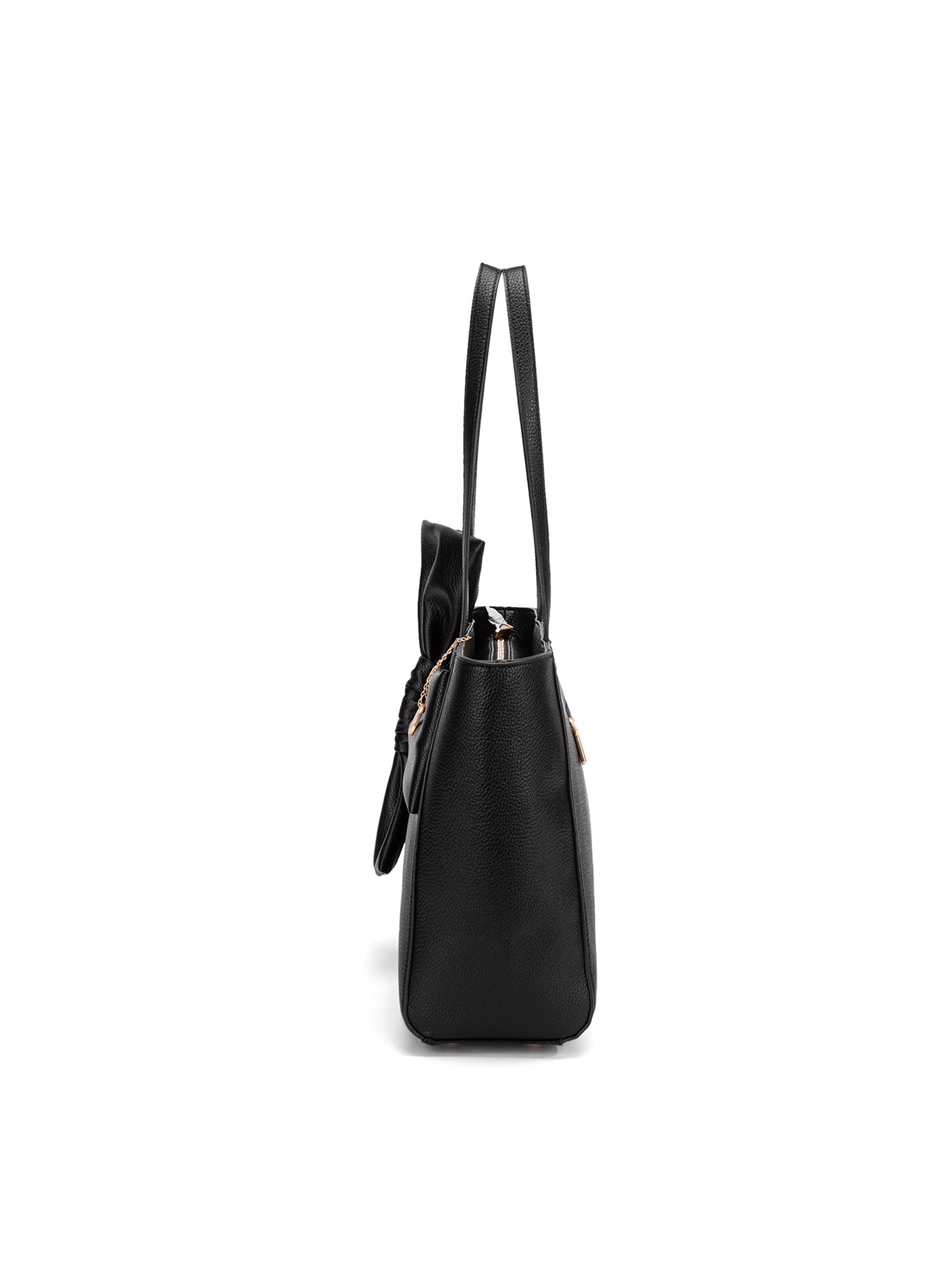 Borsa a spalla 'Borsa a Spalla Donna Velvetine Elite - Pelle Vegana PU con Fiocco' di Diana&Co. in nero