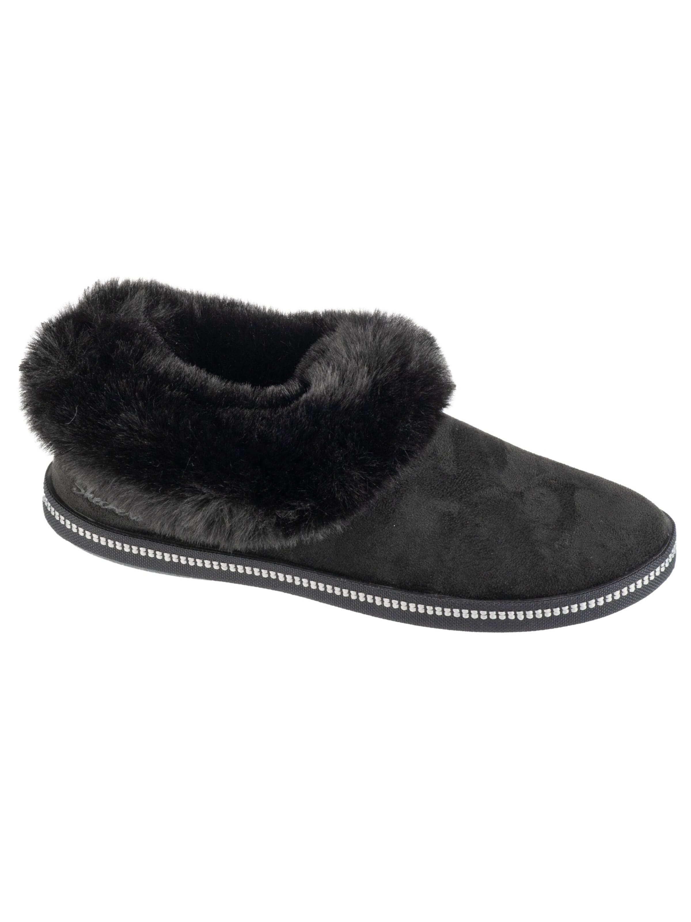 SKECHERS Huisschoenen 'Cozy Campfire - Winter Nights' in Zwart: voorkant