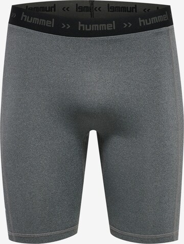 Hummel Skinny Sportbroek in Grijs: voorkant