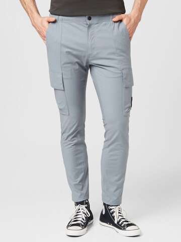 Calvin Klein Jeans Skinny Cargo trousers in Blue: front