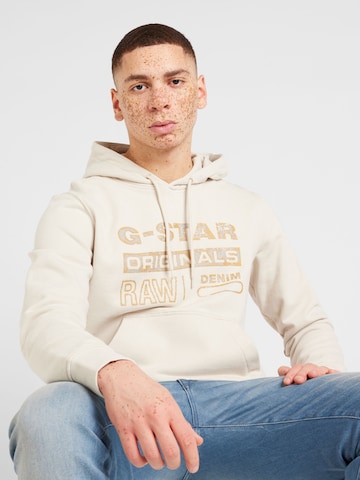 G-Star RAW Sweatshirt 'Distressed Originals' in Beige