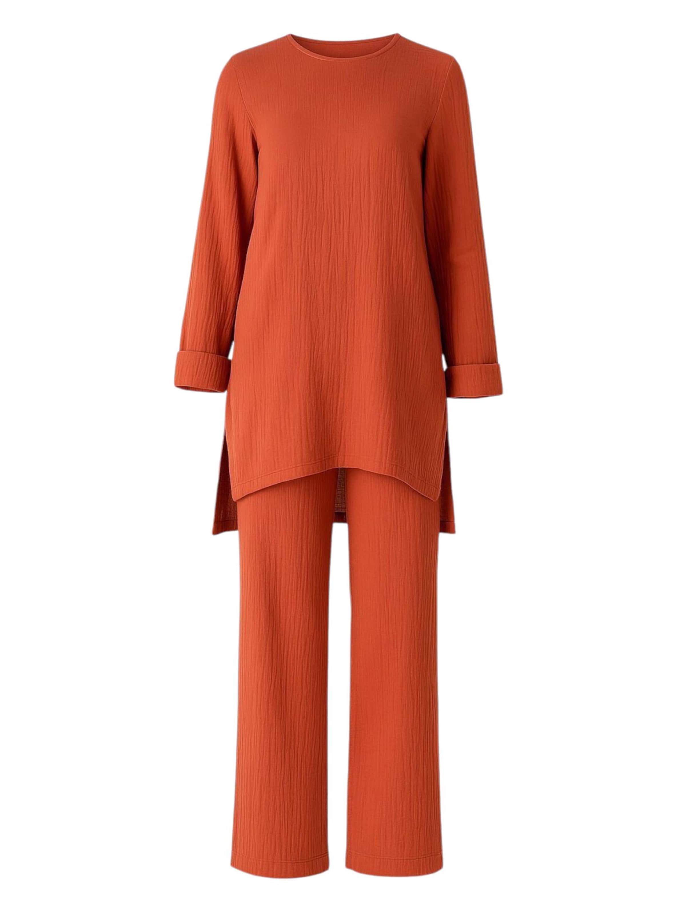 WENOR - Traje para estar en casa 'Ayda Modest' en rojo: frente