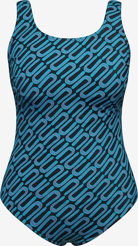 Ulla Popken Bralette Swimsuit in Black: front