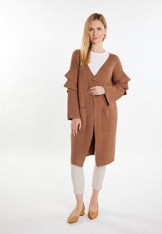 usha WHITE LABEL Knit cardigan in Brown