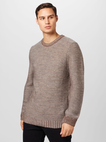 ABOUT YOU Sweater 'David' in Brown: front