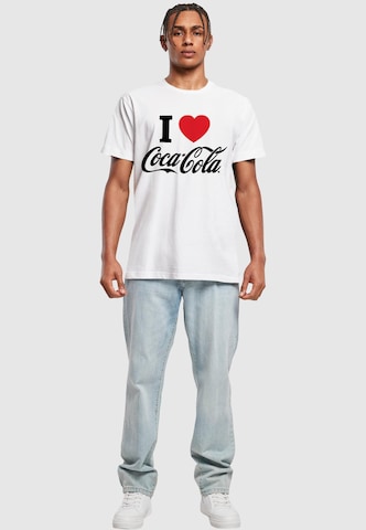 Merchcode Koszulka 'Coca Cola I Love Coke' w kolorze biały