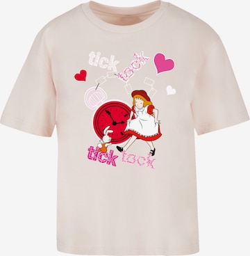 F4NT4STIC Shirt 'Alice im Wunderland Tick Tock' in Beige: front