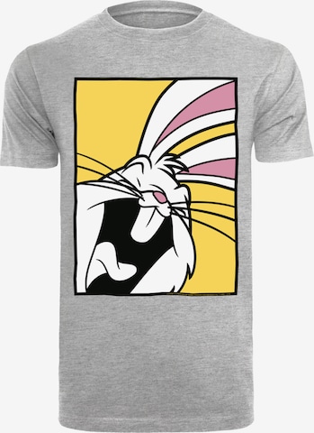 F4NT4STIC Shirt 'Looney Tunes Bugs Bunny Laughing' in Grijs: voorkant