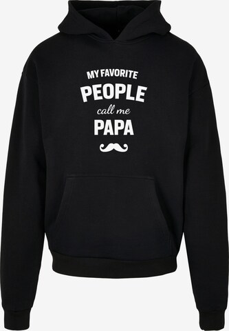 Merchcode Sweatshirt 'Fathers Day - My Favorite People Call Me Papa' in Schwarz: predná strana