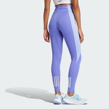 ADIDAS PERFORMANCE Skinny Sports trousers 'Own The Run Colorblock' in Blue