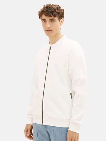 TOM TAILOR DENIM Sweat jacket in White