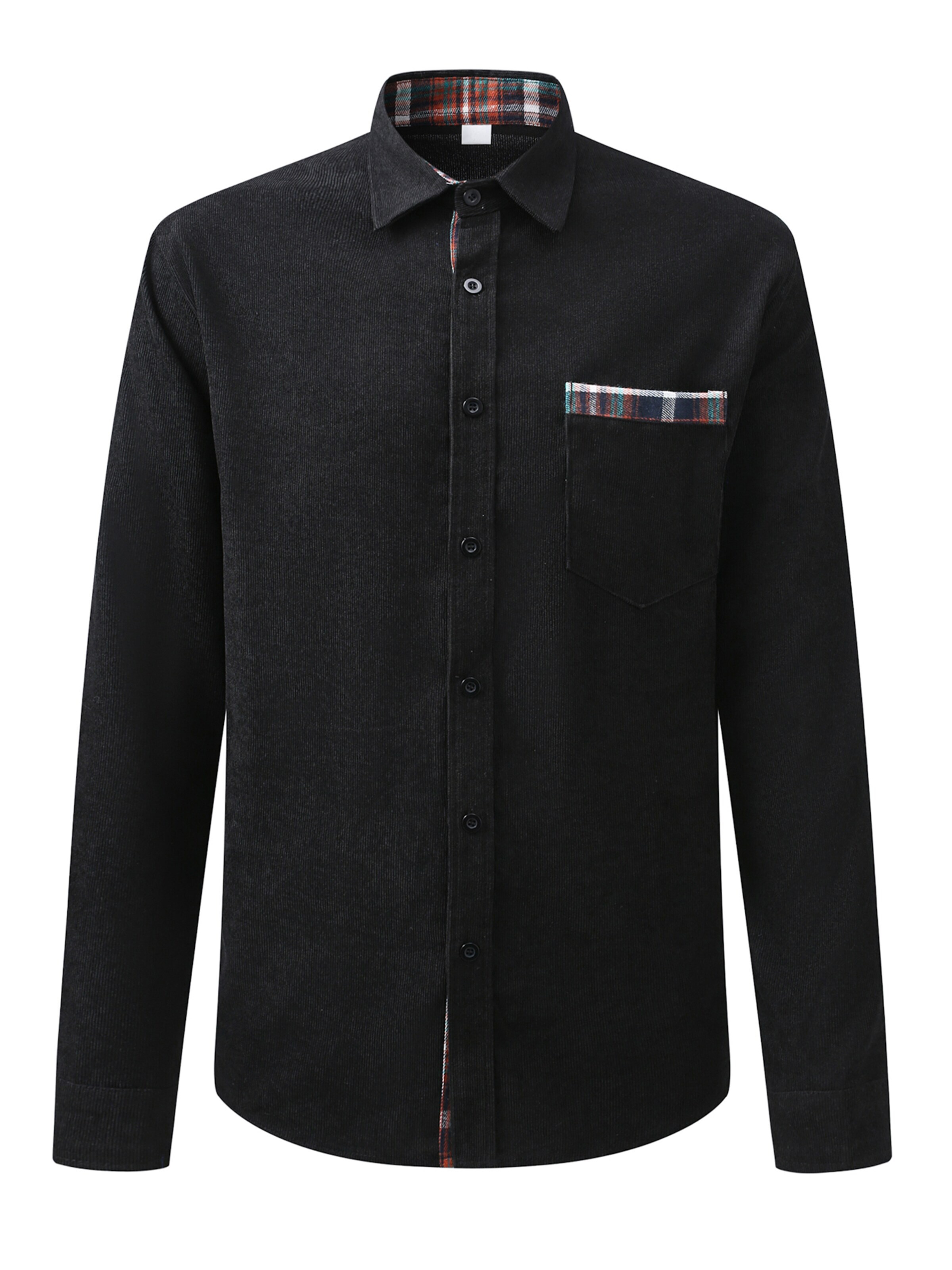 ALLTHEMEN Regular fit Button Up Shirt 'Tupfer' in Black: front