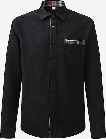 ALLTHEMEN Regular fit Button Up Shirt 'Tupfer' in Black: front