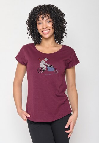 GREENBOMB Shirt 'Bike Cargo Bear' in Rood: voorkant