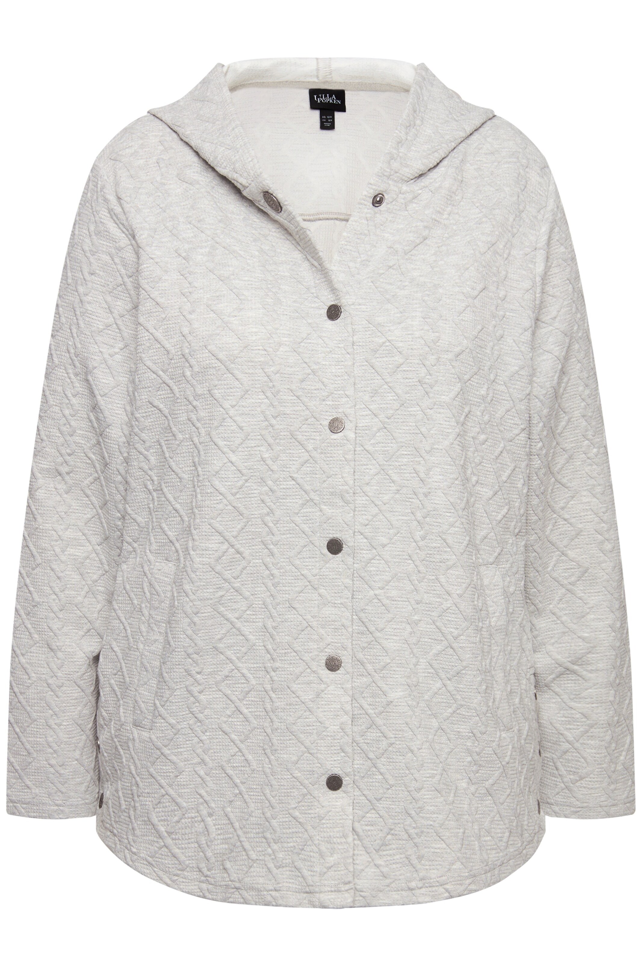 Ulla Popken Zip-Up Hoodie in White: front