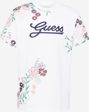 GUESS - Camiseta en blanco: frente