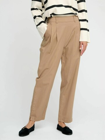 moshi moshi mind Loosefit Kalhoty se sklady v pase 'Daily' – béžová: přední strana