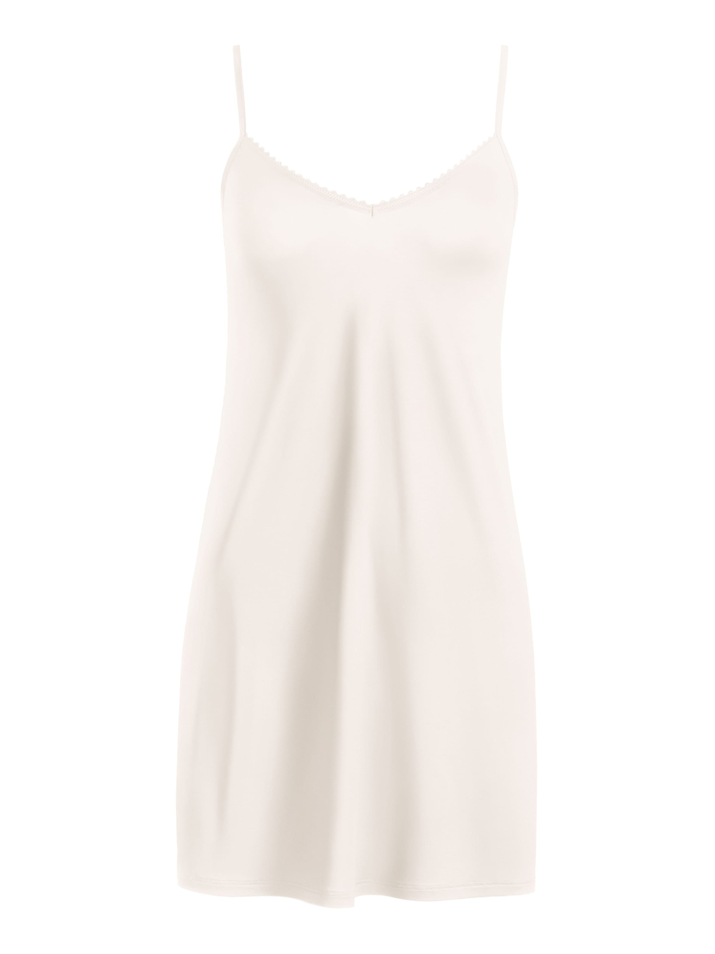 Hanro - Camisa de noite ' Satin Deluxe ' em branco: frente