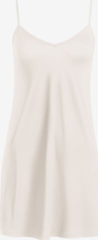 Hanro - Camisa de noite ' Satin Deluxe ' em branco: frente