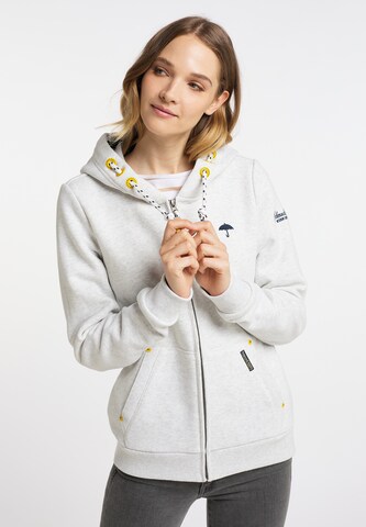 Schmuddelwedda Zip-Up Hoodie in White: front