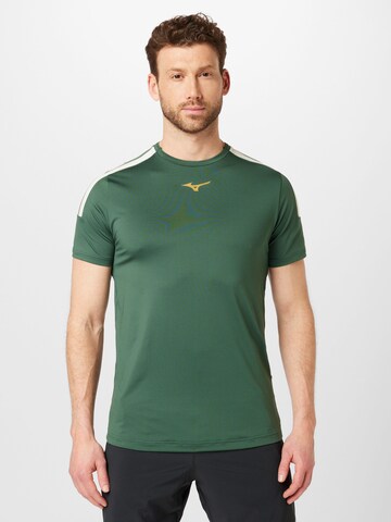 MIZUNO Performance Shirt 'Shadow' in Green: front