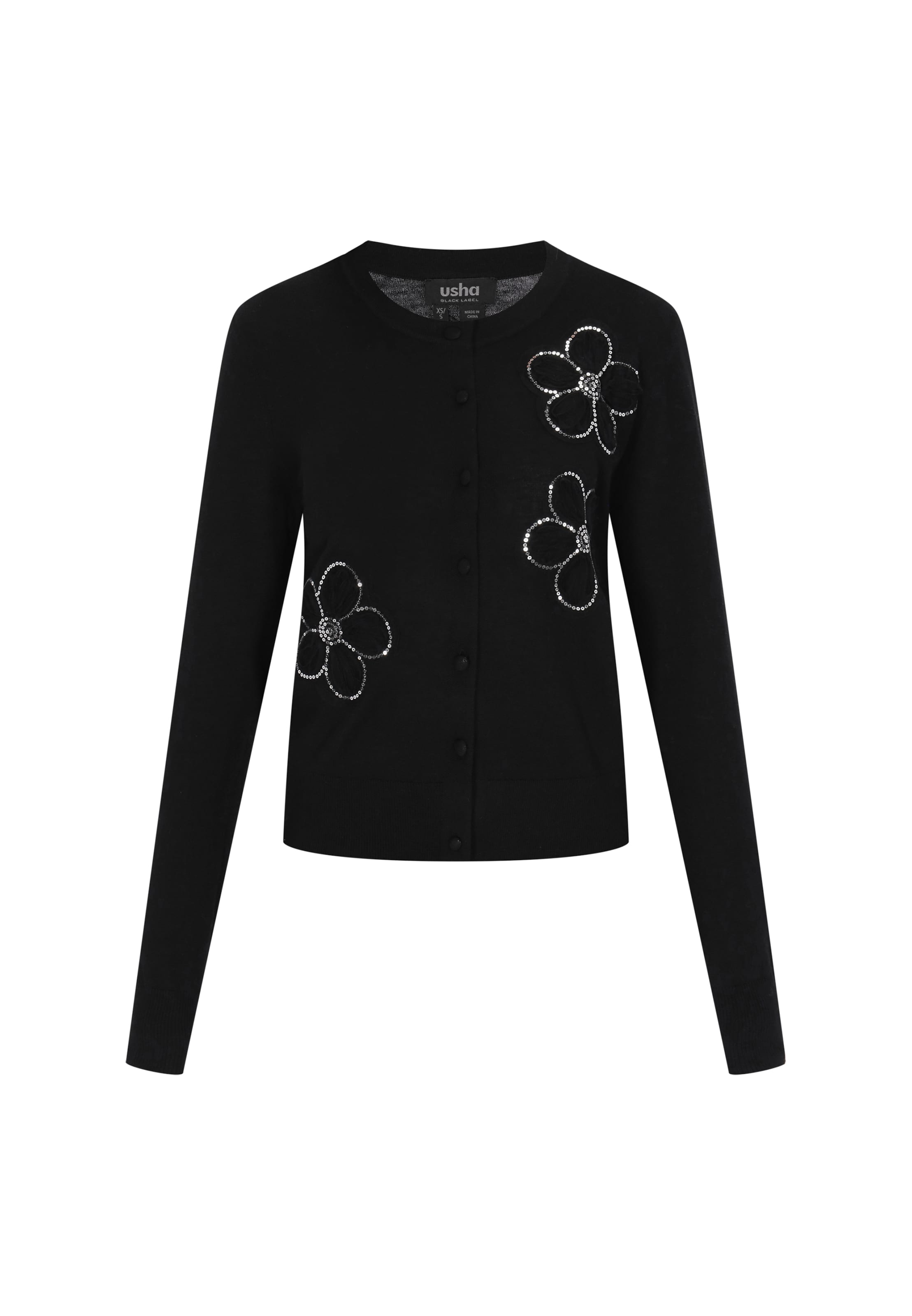 usha BLACK LABEL - Cárdigan en negro: frente