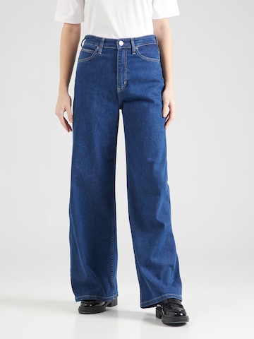 Calvin Klein Szeroka nogawka Jeansy w kolorze niebieski: przód