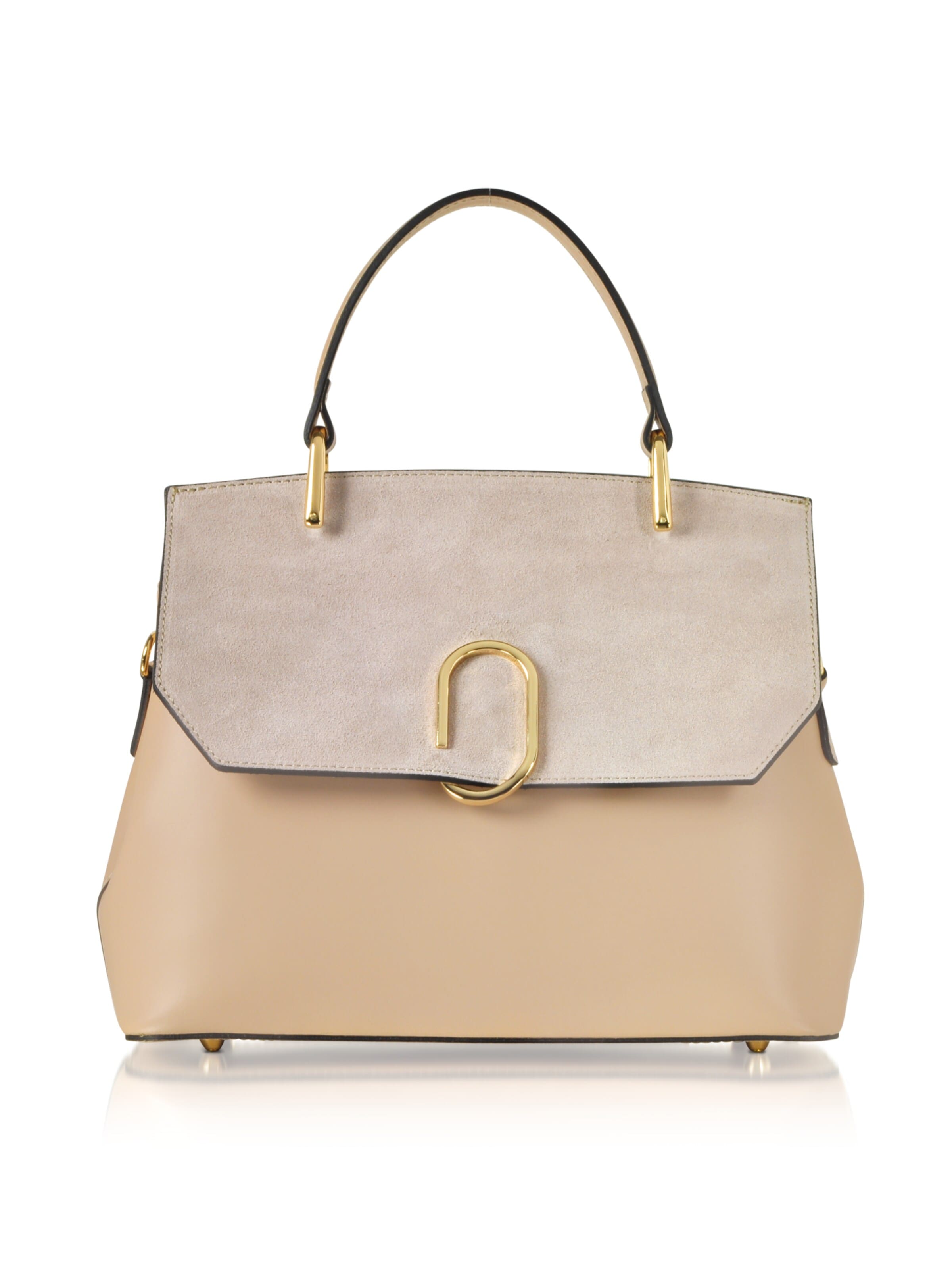LeParmentier - Bolso de mano 'Thais' en beige: frente