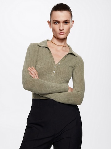 MANGO Shirt 'POLI' in Groen: voorkant