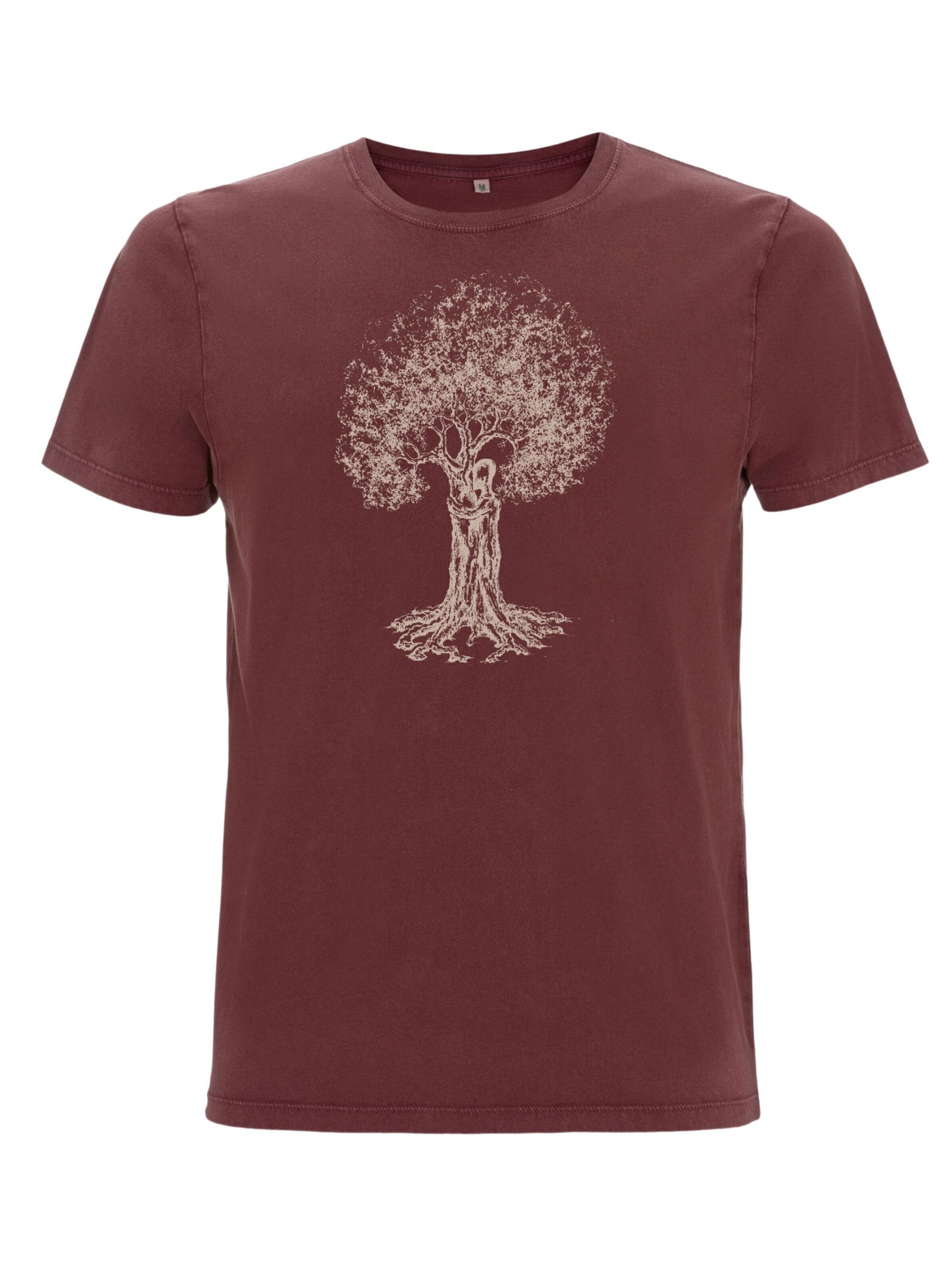 Life-Tree Shirt 'Organic Fairwear Treehugger'‌‌‌‌‌‌‌‌‌ in Rot: Vorderseite