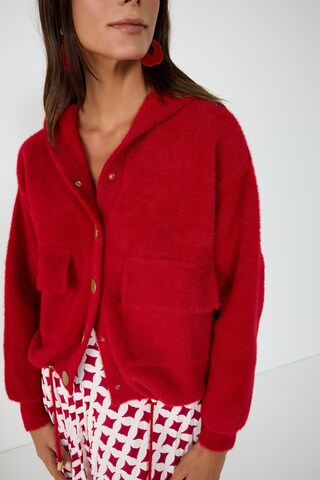 No Matter What Knit cardigan in Red