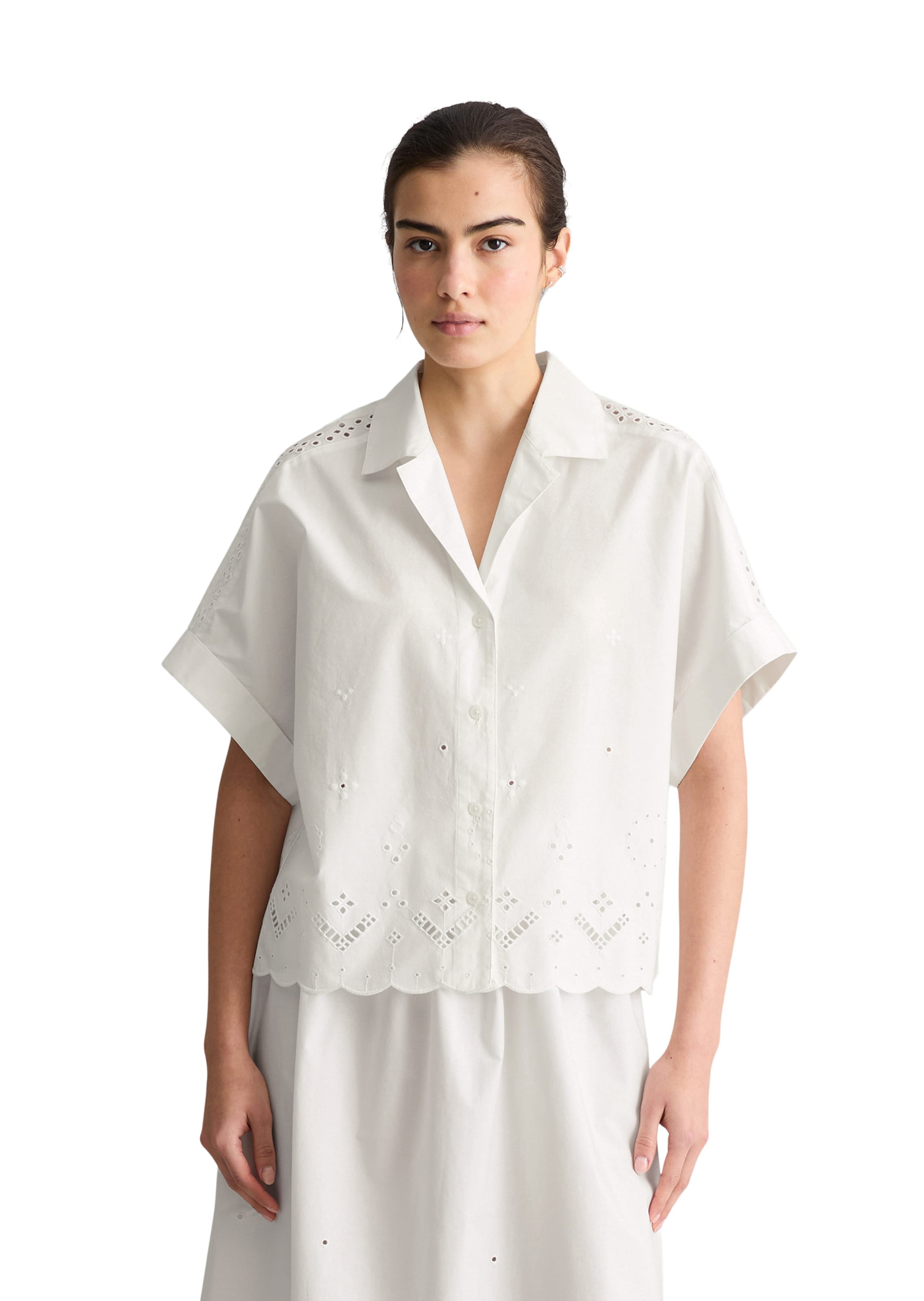 Marc O'Polo DENIM Bluse in Weiß: Vorderseite